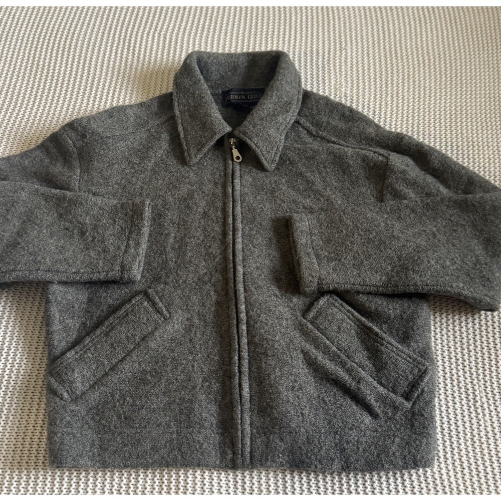 Herman Geist‎ 100% Wool Sweater  Women Sz S Full Zip Cardigan Jacket